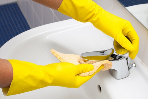 End of tenancy cleaning team working in a North London rental property