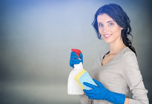 Local carpet cleaner treating high-traffic flooring in N7